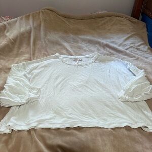 Free People Cream 3/4 sleeve Women's Knit Top XS/S